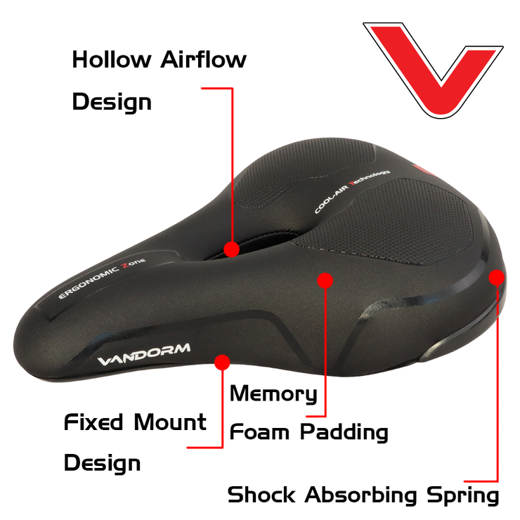 Vandorm Comfort Extra Memory Foam Mountain Hybrid Bike Saddle