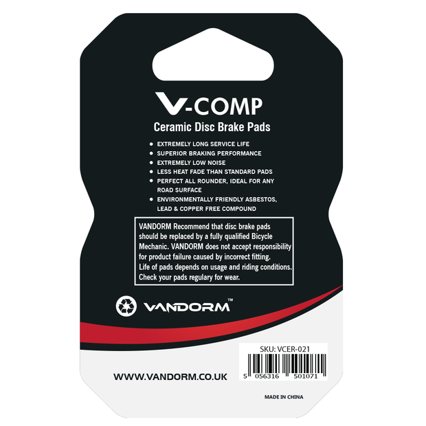 Avid Trail, Elixir, Sram, Vandorm V-COMP CERAMIC COMPOUND Disc Brake Pads