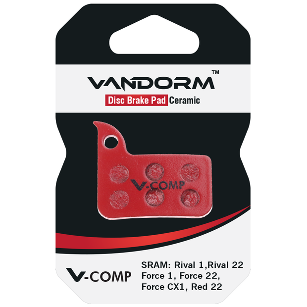 SRAM Rival, Force, Red, Vandorm V-COMP CERAMIC COMPOUND Disc Brake Pads