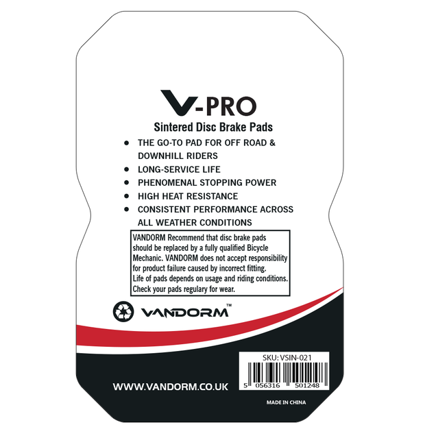 Avid Elixir, Sram XO, Vandorm V-PRO SINTERED COMPOUND Disc Brake Pads