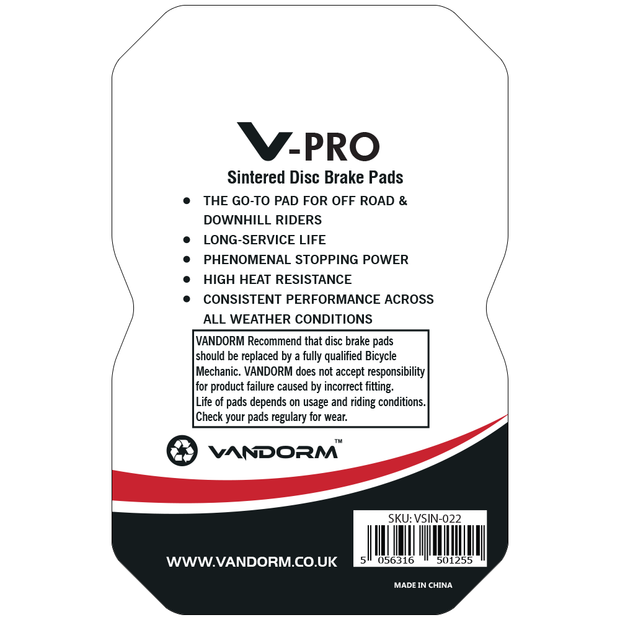 Avid Code, Guide, Vandorm V-PRO SINTERED COMPOUND Disc Brake Pads