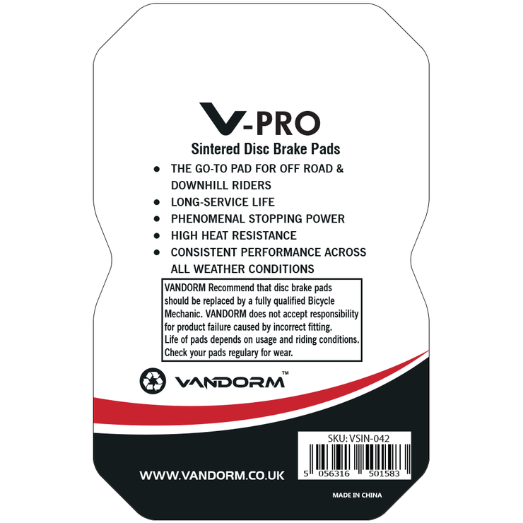 Hope V4, Vandorm V-PRO SINTERED COMPOUND Disc Brake Pads