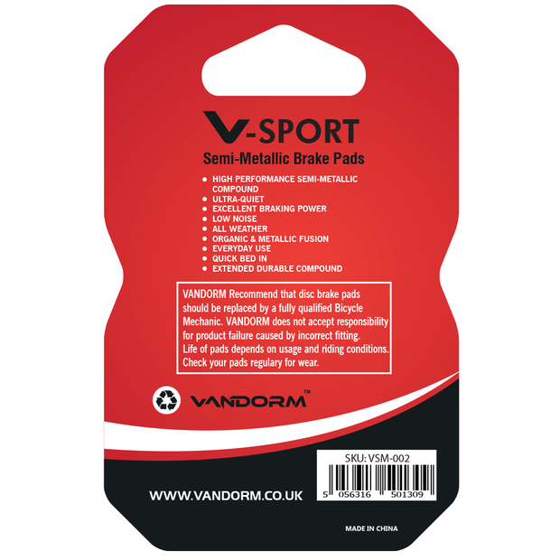 Avid Juicy, BB7, Vandorm V-SPORT SEMI METALIC Disc Brake Pads