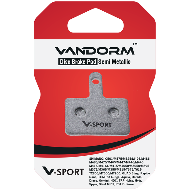 Shimano, Quad, Tektro, Giant, RST, TRP, Vandorm V-SPORT SEMI METALIC Disc Brake Pads