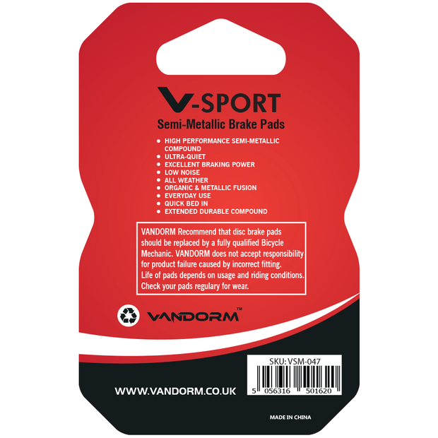 Tektro IOX, Vandorm V-SPORT SEMI METALIC Disc Brake Pads