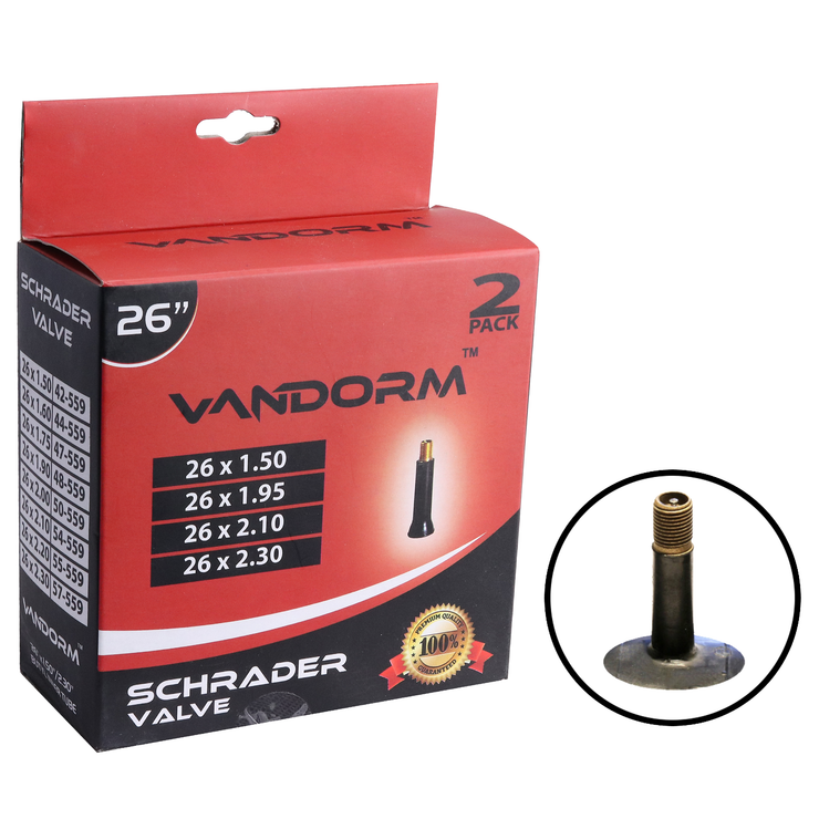 Vandorm 26" Schrader Valve Inner Tube 2 PACK